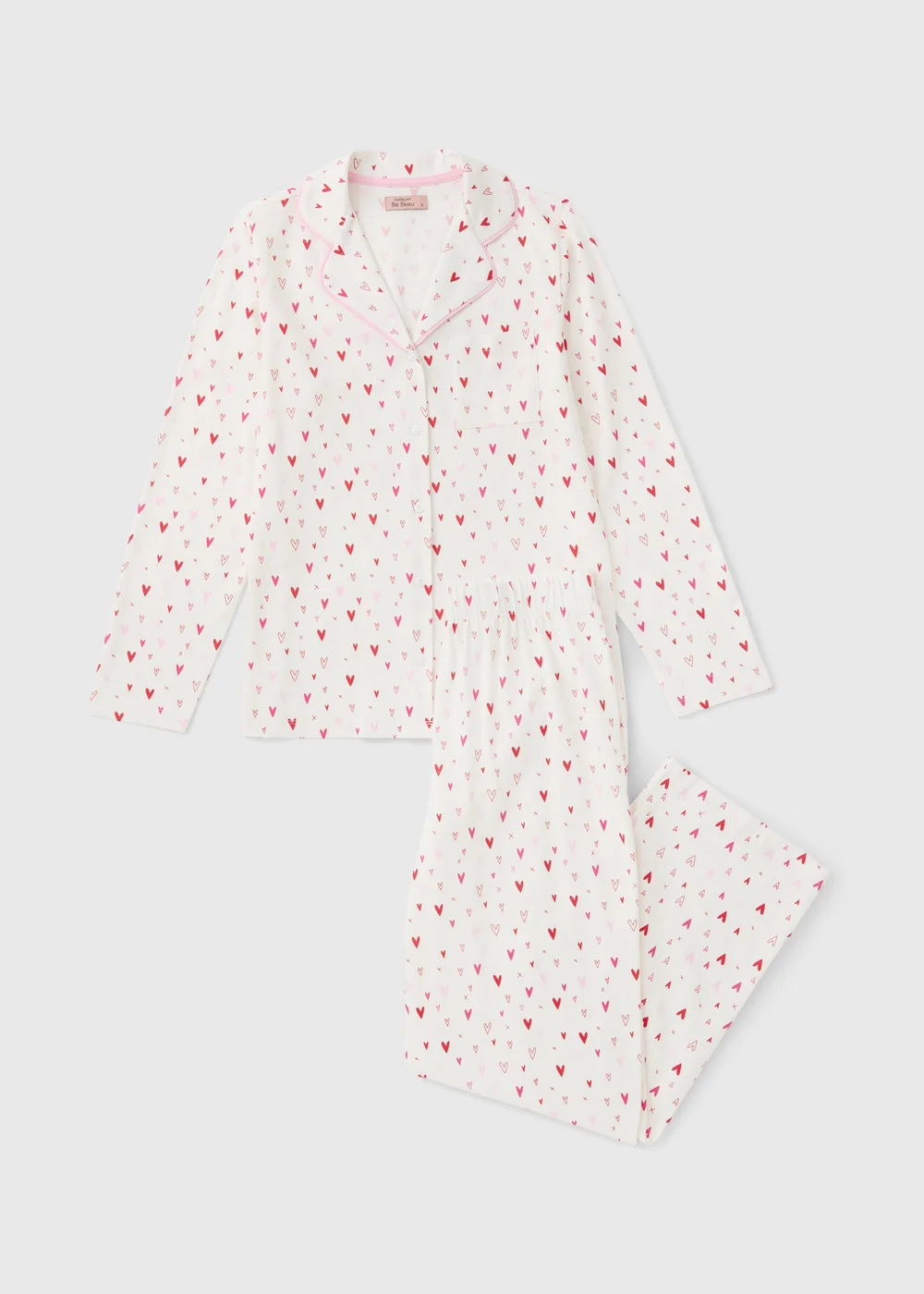 Cream Heart Matching Family Pyjama Set - Extra small Image 2
