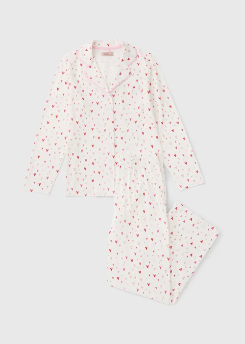 Cream Heart Matching Family Pyjama Set - Extra small Image 2