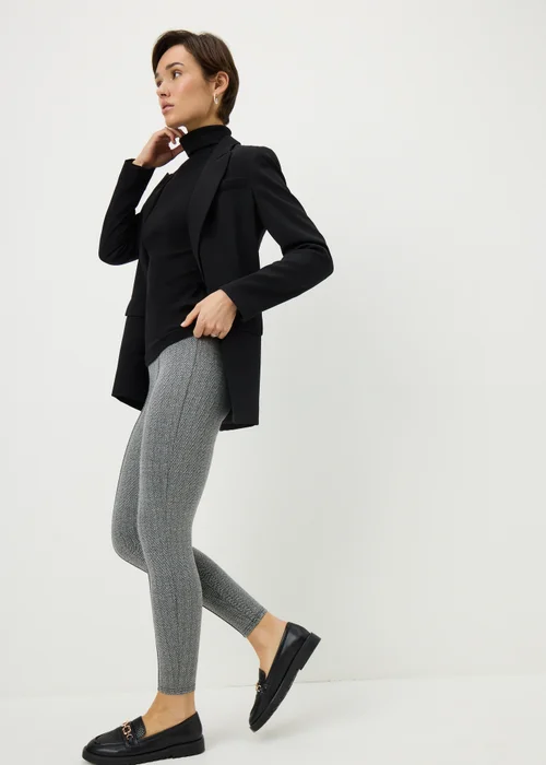 Black Herringbone Leggings - 18 Image 1