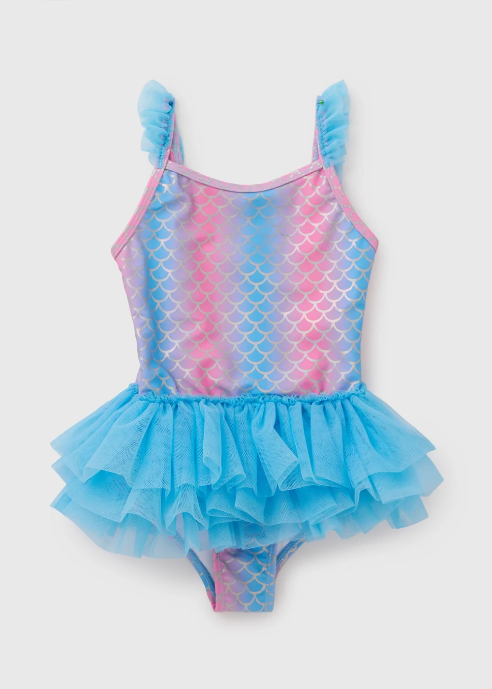 Girls Blue Mermaid Tutu Swimsuit (1-7yrs) - 1.5-2 Yrs Image 1