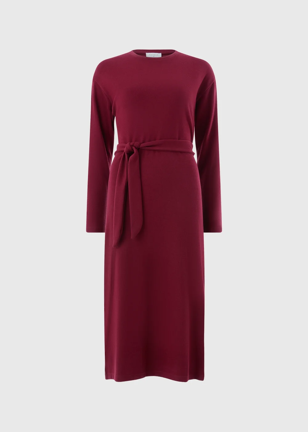 Burgundy Cosy Belted Midi Dress - 26 Image 3