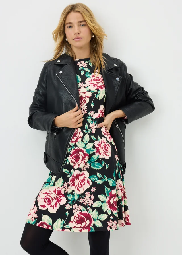 Multicolour Large Floral Supersoft Mini Dress