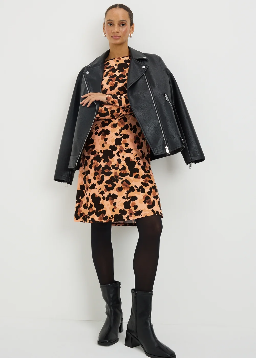 Brown Leopard Print Supersoft Mini Dress - 26 Image 1