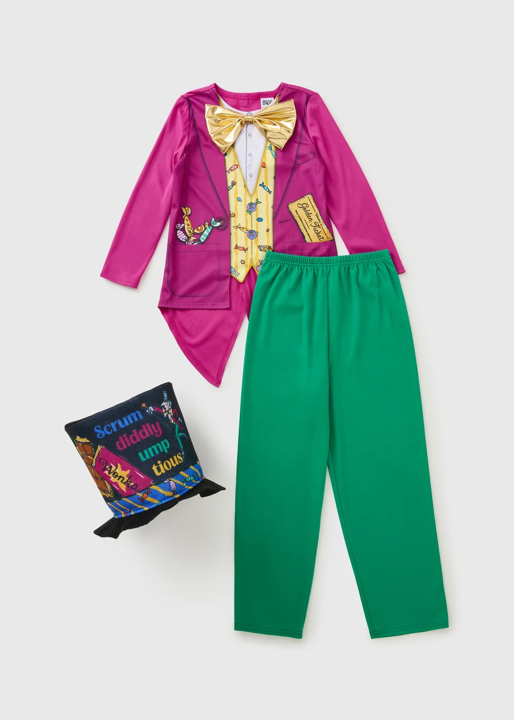 Kids Purple Willy Wonka Costume (3-12yrs) - 3-4 Yrs Image 1