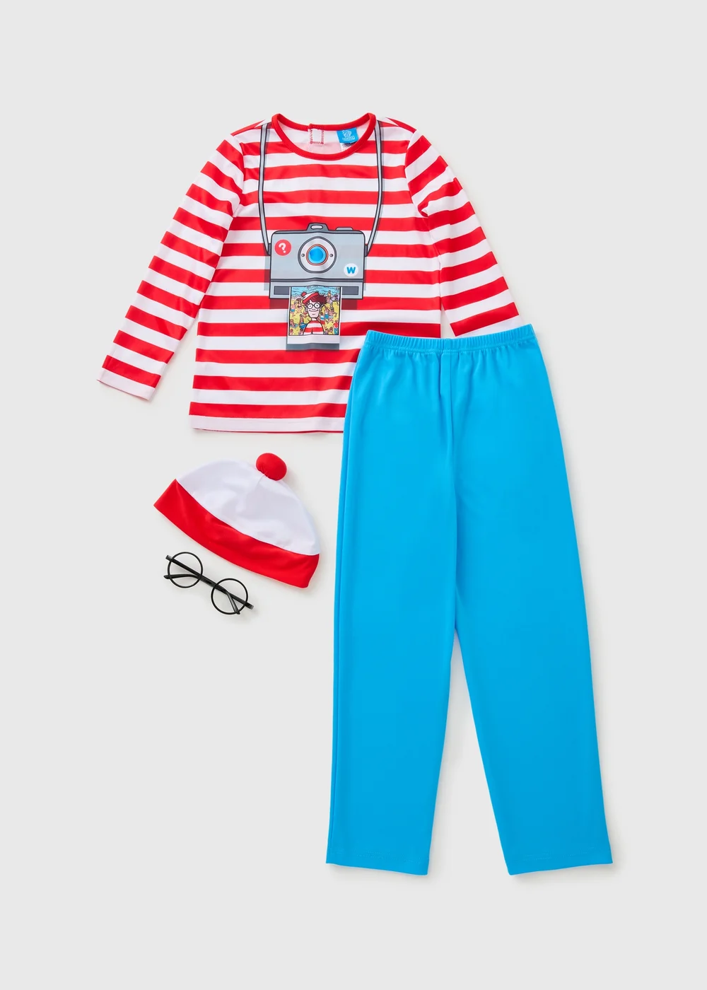 Boys Red Where's Wally Costume (3-12 Yrs) - 3-4 Yrs Image 1