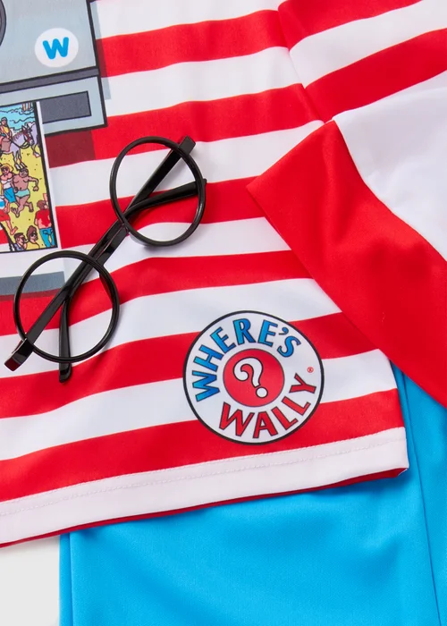 Boys Red Where's Wally Costume (3-12 Yrs) - 3-4 Yrs Image 2