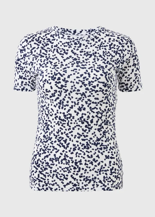 Navy Print Fitted T-Shirt - 28 Image 4