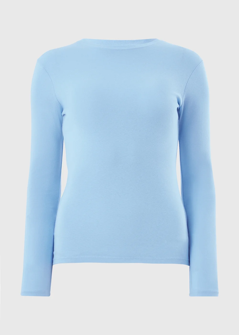 Light Blue Fitted Long Sleeve T-Shirt - 26 Image 4