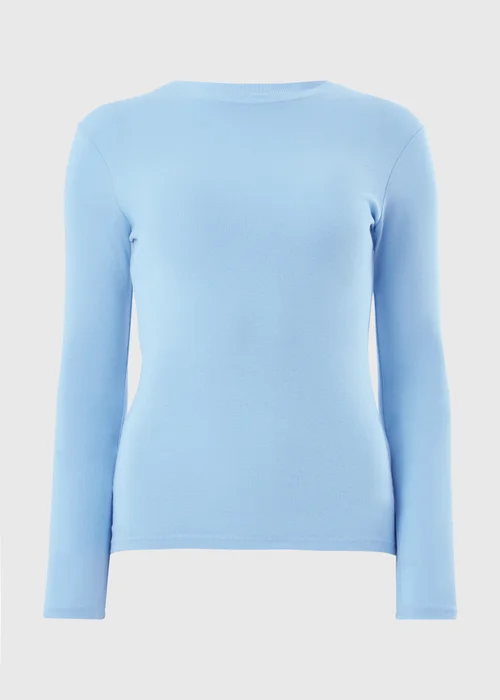 Light Blue Fitted Long Sleeve T-Shirt - 26 Image 4