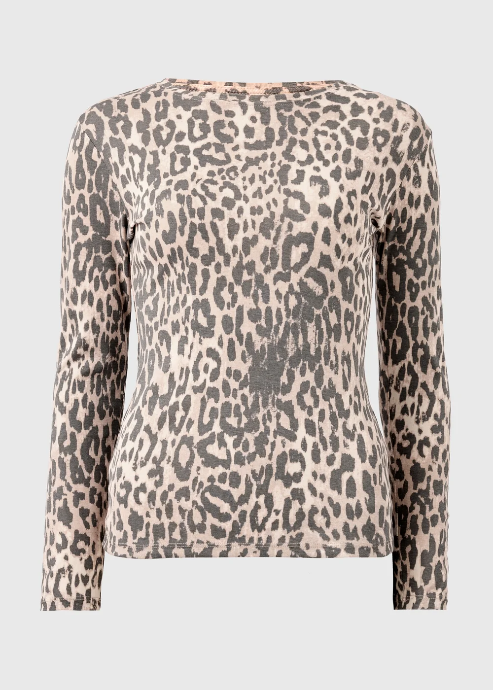 Brown Leopard Fitted Long Sleeve Top - 26 Image 4