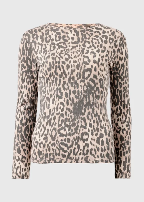 Brown Leopard Fitted Long Sleeve Top - 26 Image 4