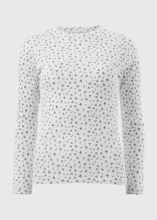 White Ditsy Floral Fitted Long Sleeve Top - 26 Image 2