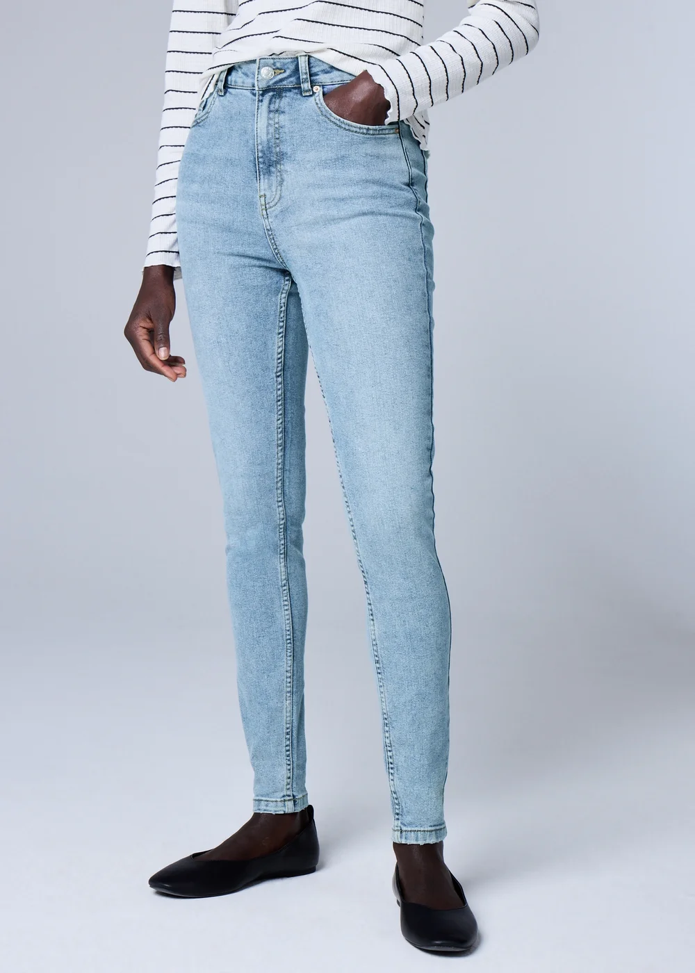 Blue Lightwash April Stretch High Rise Skinny Jeans - 24/L29 Image 3