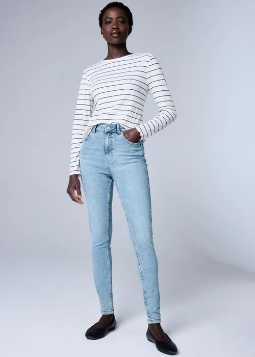 Blue Lightwash April Stretch High Rise Skinny Jeans - 24/L29 Image 1