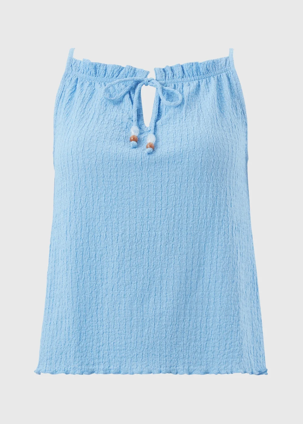 Blue Textured Tie Co Ord Cami Top - XL Image 4