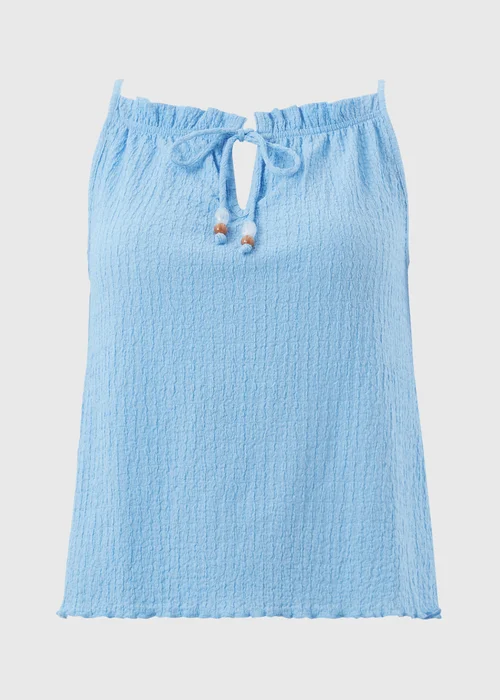 Blue Textured Tie Co Ord Cami Top - XL Image 4