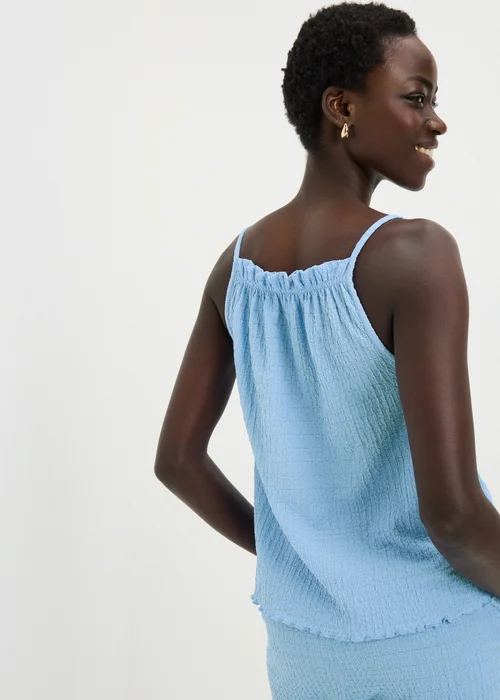 Blue Textured Tie Co Ord Cami Top - XL Image 3