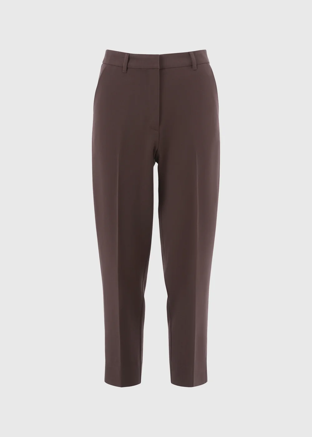 Et Vous Long Chocolate Brown Tapered Trousers - 8/L33 Image 4