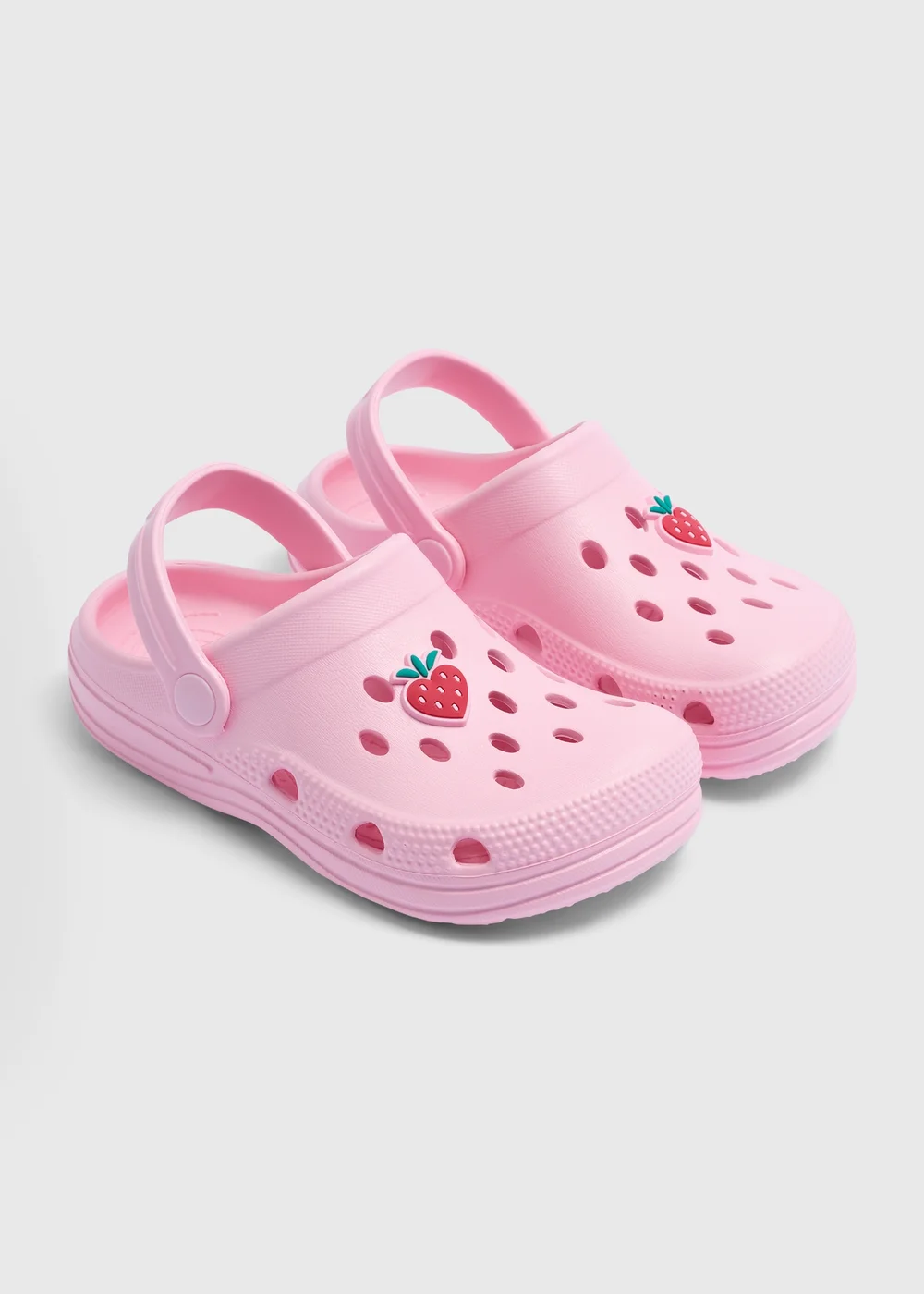 Girls Pink Strawberry Clogs (Younger 4/5-Older 5/6) - 4-5 Infants Image 1