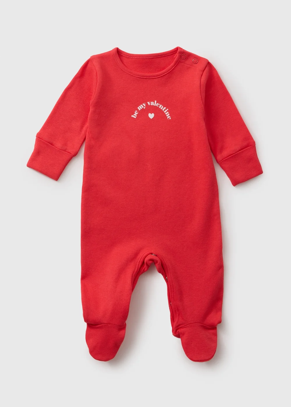 Baby Red Be My Valentine Sleepsuit (Newborn-18mths) - Age 0 - 3 Months Image 1