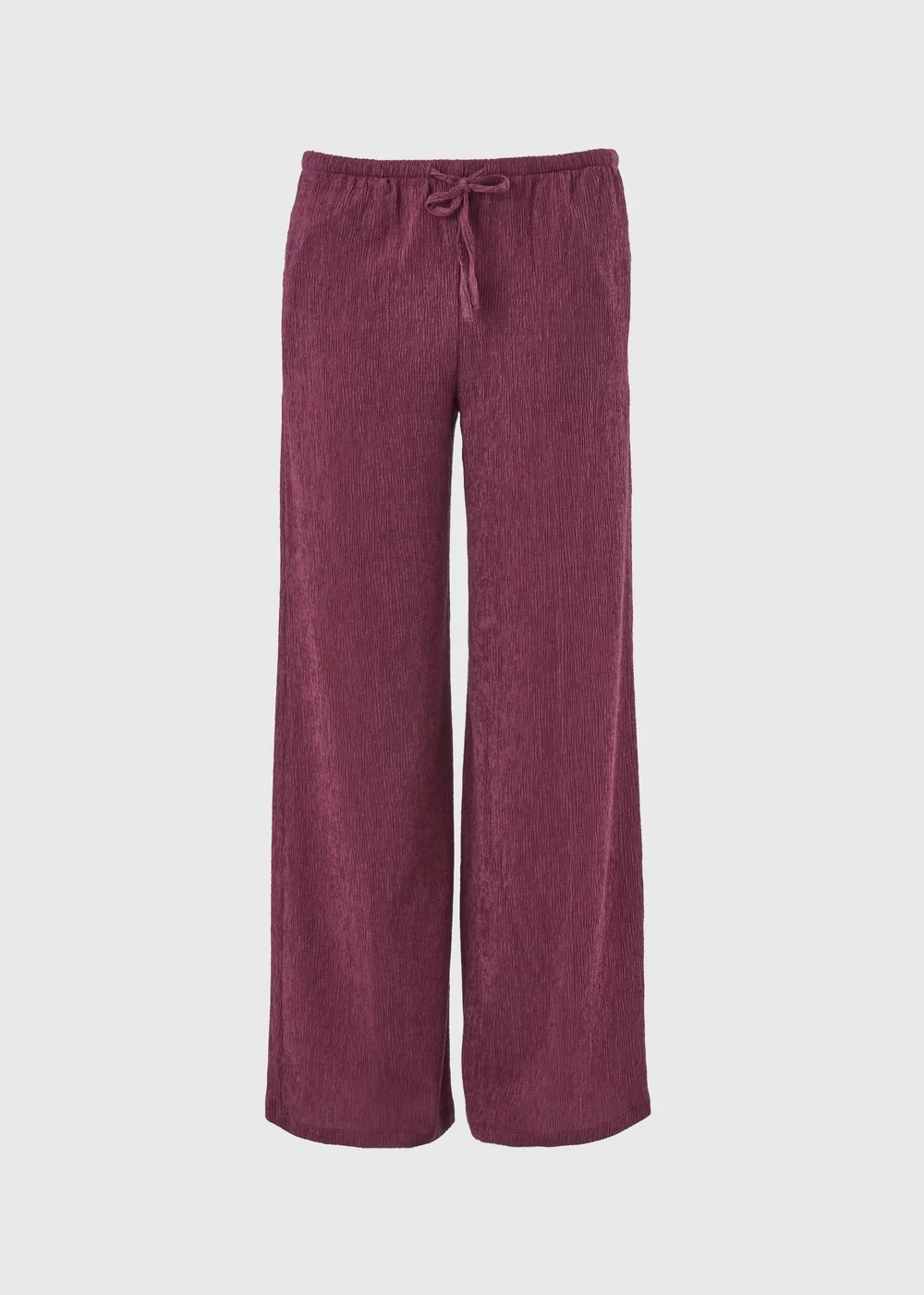 Berry Textured Wide Leg Co Ord Trousers - 10/L31 Image 4