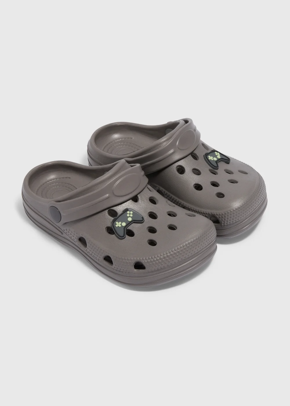 Boys Grey Gamer Clogs (Younger 4/5 - Older 5/6) - 4-5 Infants Image 1