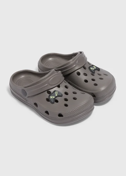 Boys Grey Gamer Clogs (Younger 4/5 - Older 5/6) - 4-5 Infants Image 1
