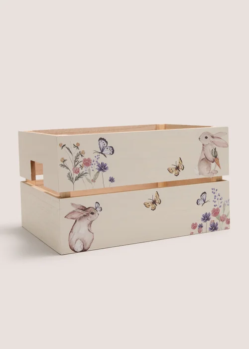 Cream Bunny Floral Crate Image 1