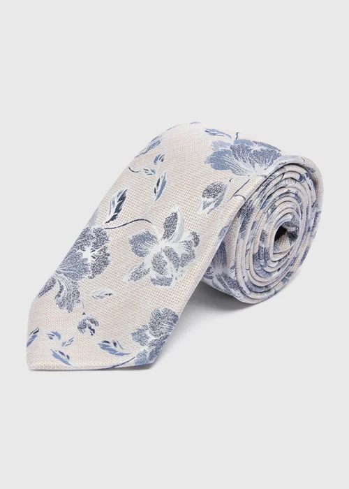 Taylor & Wright Neutral Floral Tie - One Size Image 1