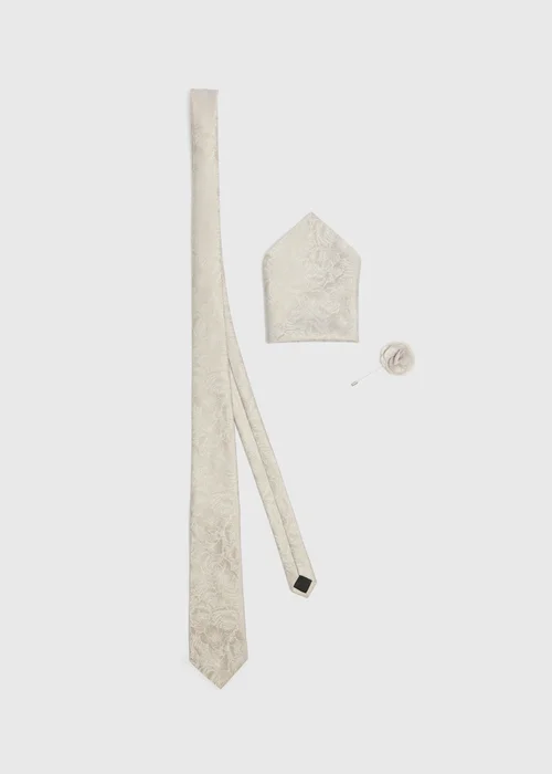 Taylor & Wright Stone Floral Tie, Pocket Square & Pin Set - One Size Image 1