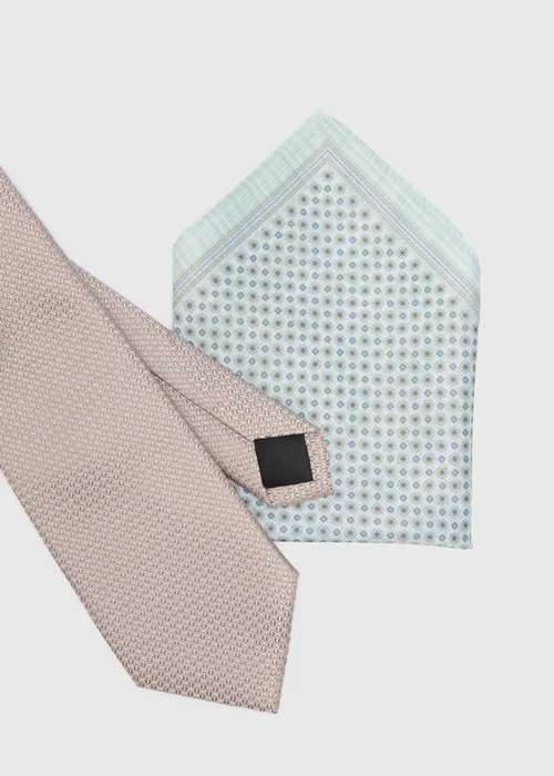 Taylor & Wright Stone Geometric Tie & Pocket Square Set - One Size Image 2