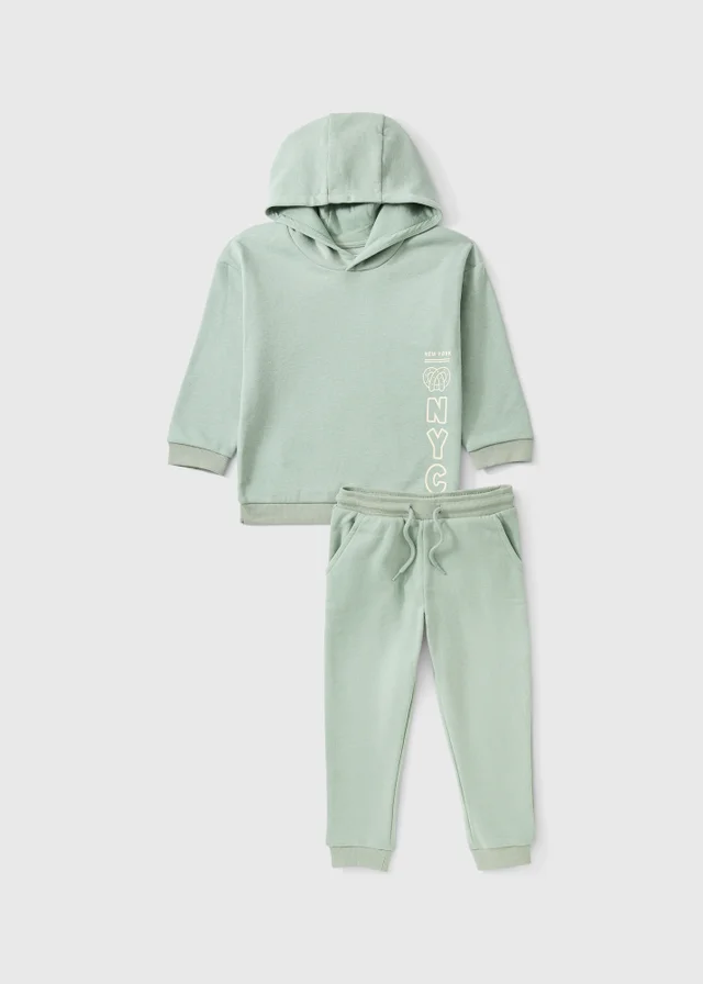 Sage Green Hoodie & Jogger Set (1-7yrs)