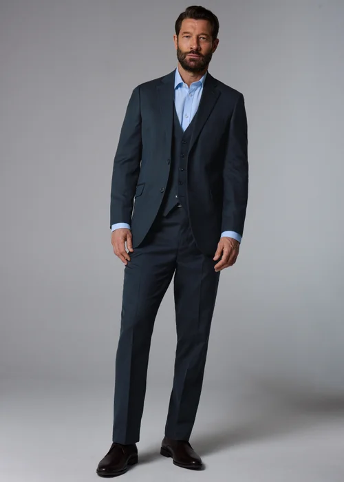 Taylor & Wright Albury Navy Birdseye Regular Fit Suit Jacket - 38 Chest Short Image 2