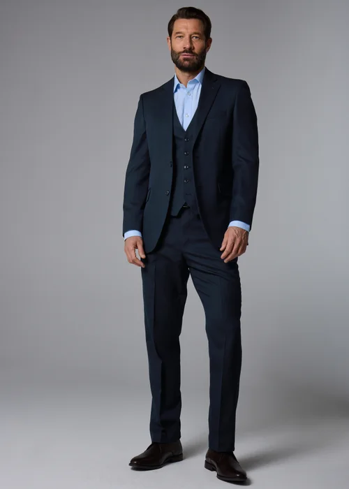 Taylor & Wright Albury Navy Birdseye Regular Fit Suit Trousers - 32 Waist 29 Leg Image 3