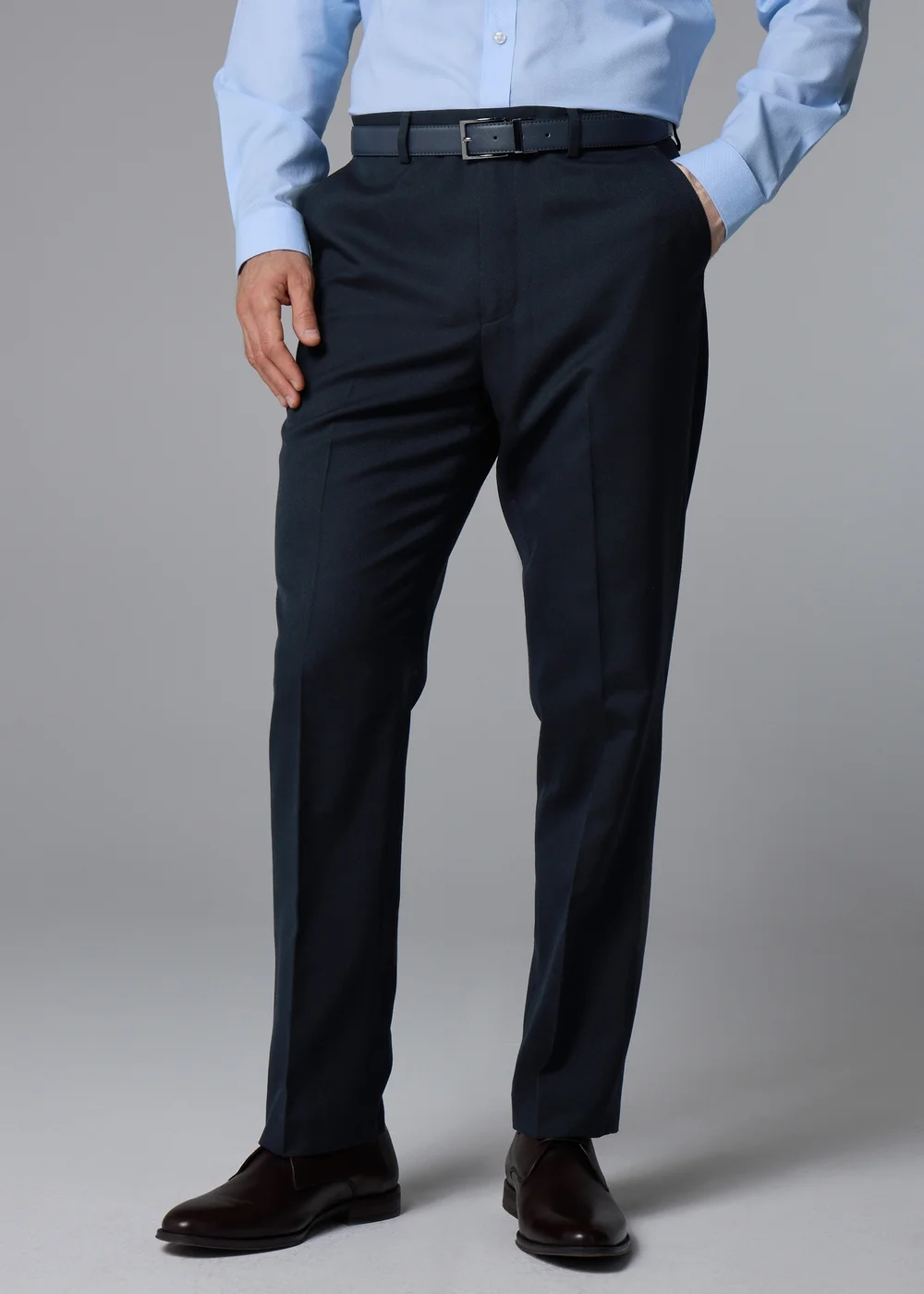 Taylor & Wright Albury Navy Birdseye Regular Fit Suit Trousers - 32 Waist 29 Leg Image 1