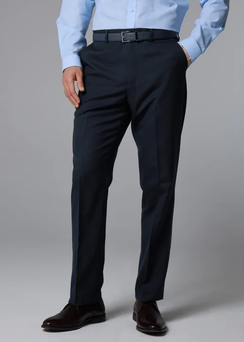 Taylor & Wright Albury Navy Birdseye Regular Fit Suit Trousers - 32 Waist 29 Leg Image 1