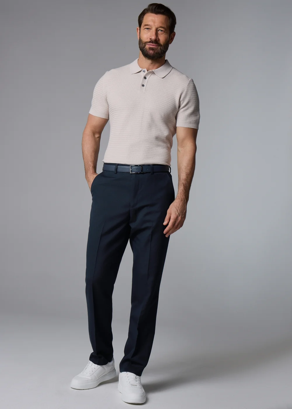 Taylor & Wright Albury Navy Birdseye Regular Fit Suit Trousers - 32 Waist 29 Leg Image 4
