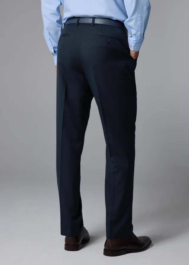 Taylor & Wright Albury Navy Birdseye Regular Fit Suit Trousers
