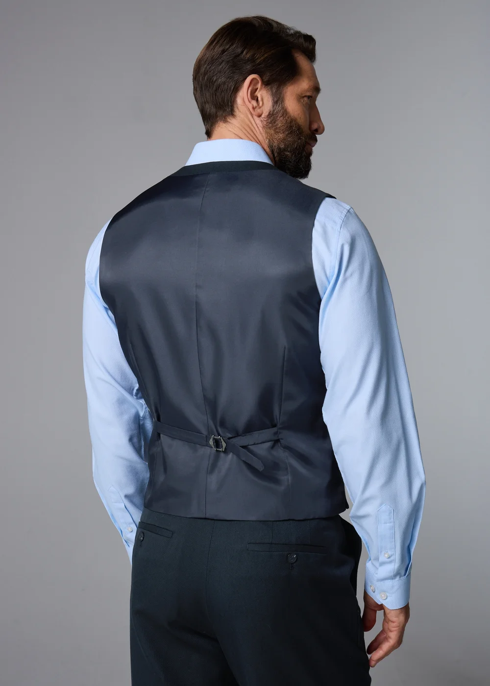 Taylor & Wright Albury Navy Birdseye Regular Fit Suit Waistcoat - Extra small Image 4