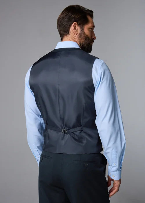 Taylor & Wright Albury Navy Birdseye Regular Fit Suit Waistcoat - Extra small Image 4