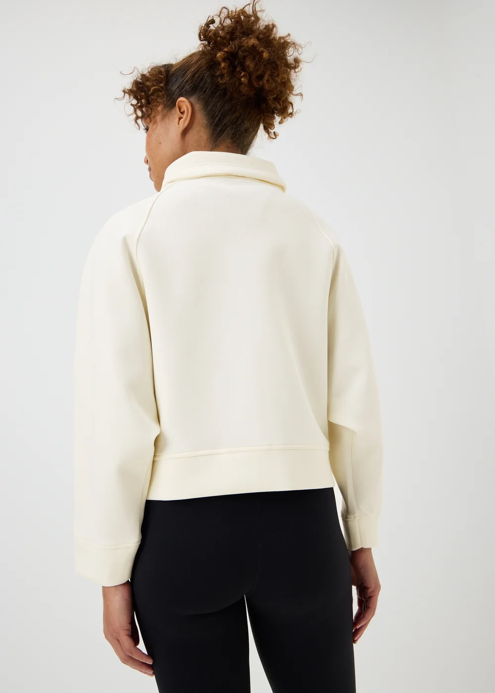 Souluxe Cream Funnel Neck Zip Up Hoodie - S Image 2