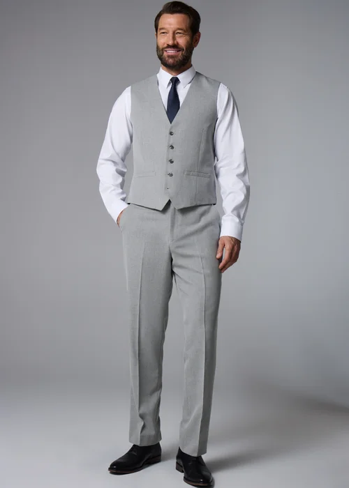 Taylor & Wright Ashford Grey Birdseye Regular Fit Suit Trousers - 26 Waist 29 Leg Image 1