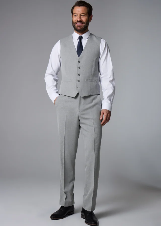 Taylor & Wright Ashford Grey Birdseye Regular Fit Suit Trousers