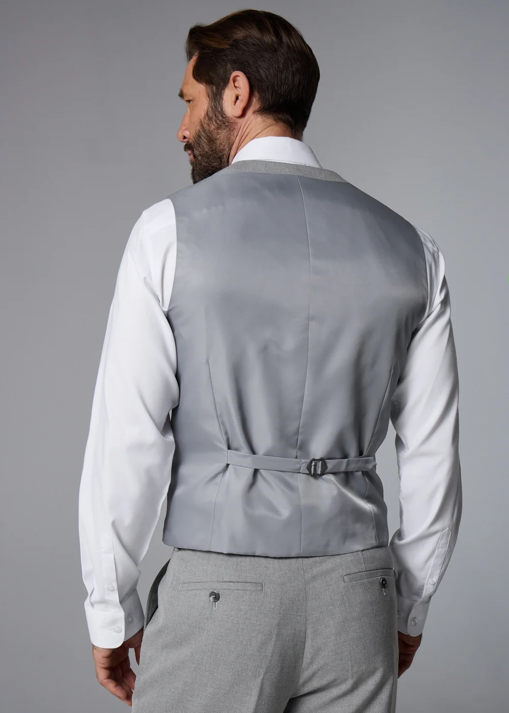 Taylor & Wright Ashford Grey Birdseye Regular Fit Suit Waistcoat - XS Image 4