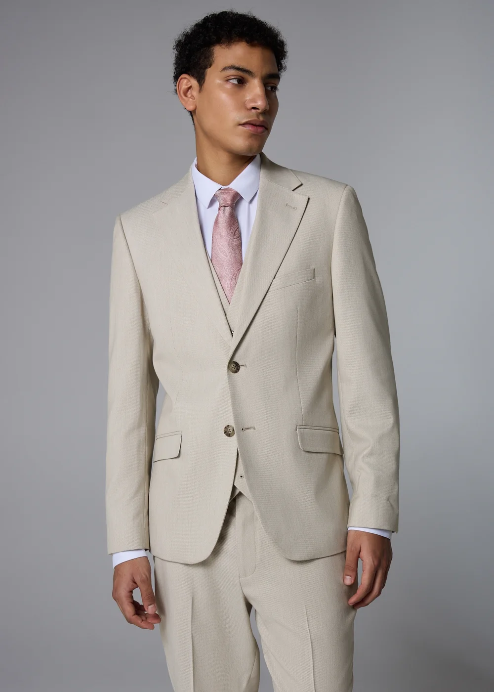 Taylor & Wright Fairmont Stone Texture Slim Fit Suit Jacket - 42 Chest Long Image 1
