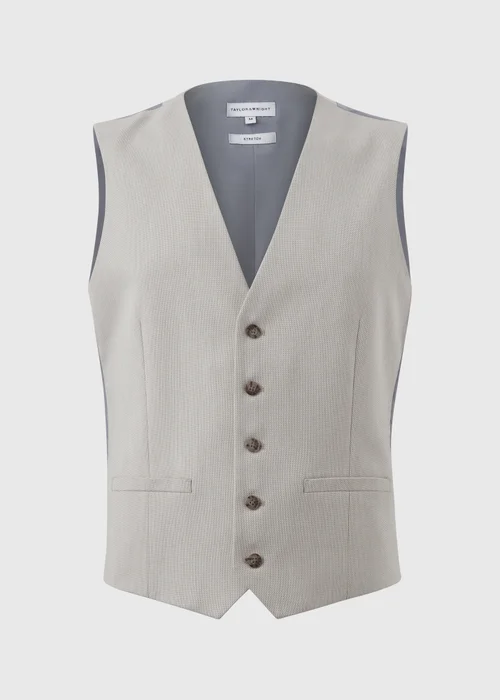 Taylor & Wright Fairmont Stone Texture Suit Waistcoat - Medium Image 5