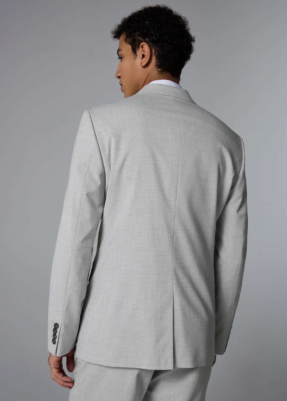Taylor & Wright Ashbury Grey Puppytooth Slim Fit Suit Jacket - 40 Chest Regular Image 4