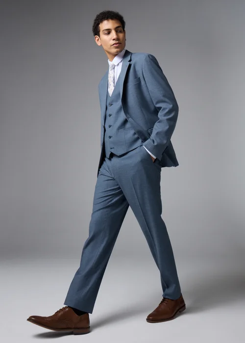 Taylor & Wright Blue Hawthorne Textured Slim Fit Suit Jacket - 52 Chest Short Image 2