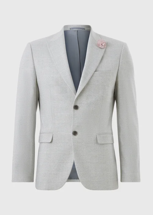 Taylor & Wright Elwood Grey Check Tailored Fit Suit Jacket - 50 Chest Short Image 5