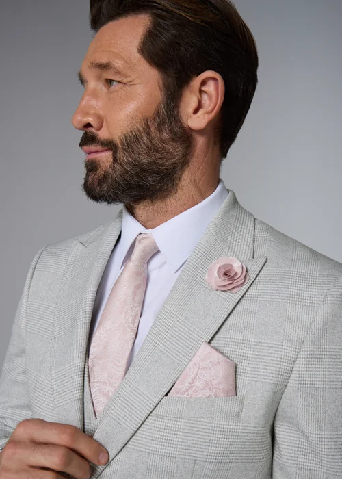 Taylor & Wright Elwood Grey Check Tailored Fit Suit Jacket - 50 Chest Short Image 3